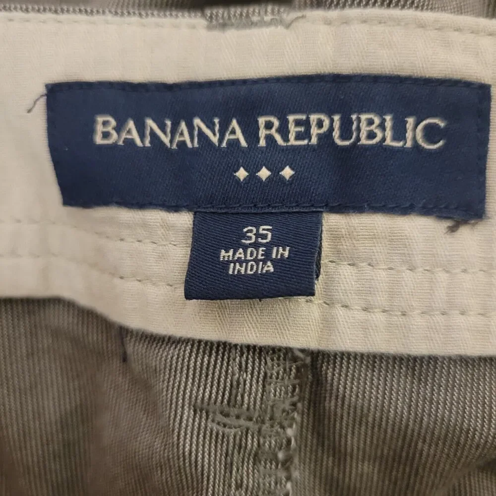 Banana Republic Size‎ 35 Shorts Chino Cargo Style Shorts, Brown & Tan Stripes